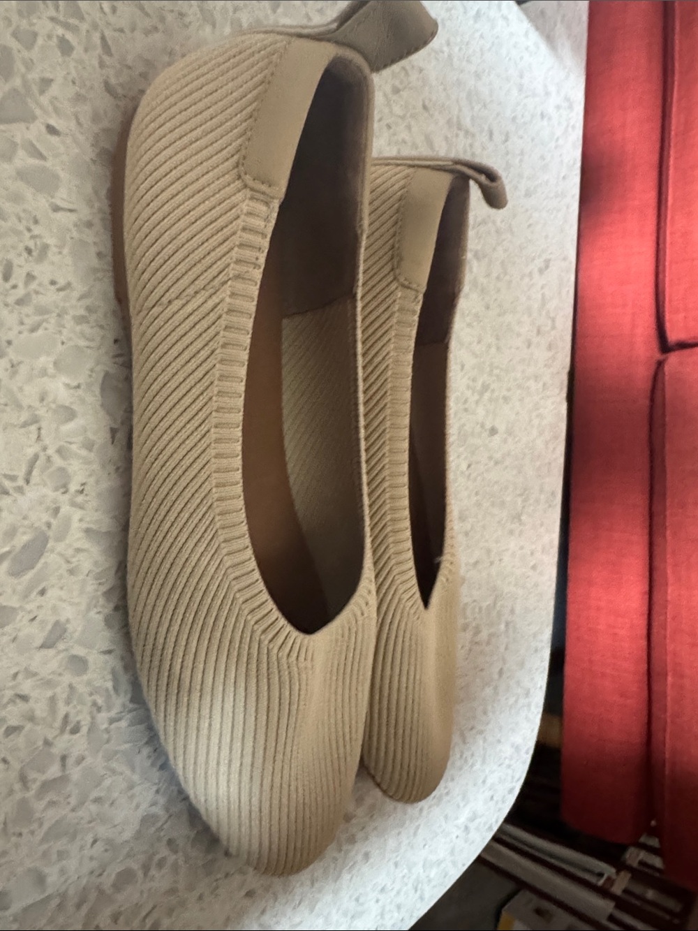 Everlane Knit Ballet Flats in Beige